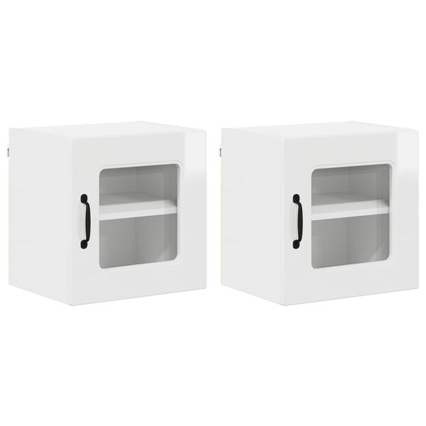 vidaXL Eldh&uacute;s sk&aacute;pur Kalmar 2 pcs H&aacute;gloss hv&iacute;tur 40 x 31 x 40 cm
