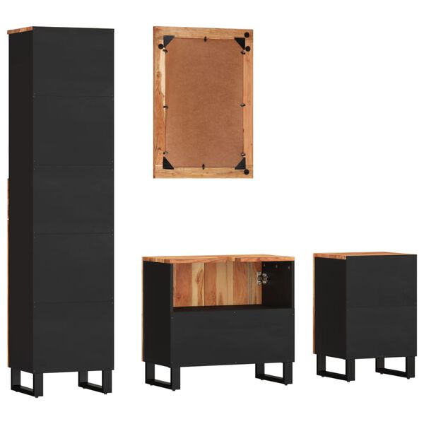 vidaXL Baðherbergishúsgagnasett 4 Hlutir Gegnheill Akasíuviður