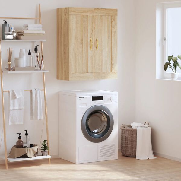 vidaXL Vegghengdur Skápur Sonoma Eik 69,5x34x90 cm Samsettur Viður