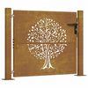 vidaXL Gar&eth;hli&eth; 100x100 cm &uacute;r corten st&aacute;li me&eth; tr&eacute;h&ouml;nnun