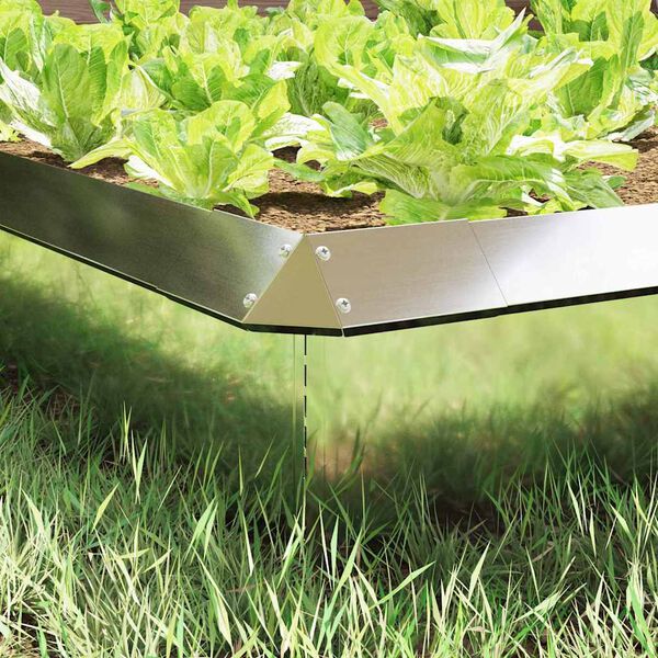 vidaXL Sniglafence 4 pcs Silfur 13,5 x 13,5 x 25 cm Galvaniserad st&aacute;l