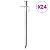 vidaXL Tjaldh&aelig;lar 24 stk. 19,5 cm 8 mm Galvanh&uacute;&eth;a&eth; St&aacute;l