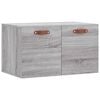 vidaXL Veggsk&aacute;pur Gr&aacute;r Sonoma 60x36,5x35 cm Samsettur Vi&eth;ur