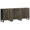 vidaXL 3ja skenkur Svartir 60x33x75 cm Solid Wood Mang&oacute;