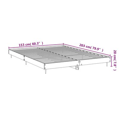 vidaXL Rúmskápur Brún Eik 150x200 cm Samsettur Viður