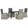 vidaXL Gar&eth;ur bor&eth;sett me&eth; p&uacute;&eth;i 5 pcs Gr&aacute;r p&oacute;l&yacute;rattan