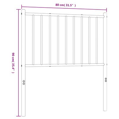 vidaXL Höfuðgafl úr Málmi Svartur 75 cm