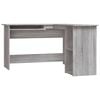 vidaXL Hornskrifbor&eth; Gr&aacute;r Sonoma 120x140x75 cm Samsettur Vi&eth;ur