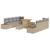 vidaXL Gar&eth;s&oacute;fa sett me&eth; p&uacute;&eth;i 11 pcs Drapplita&eth;ur p&oacute;l&yacute;rattan