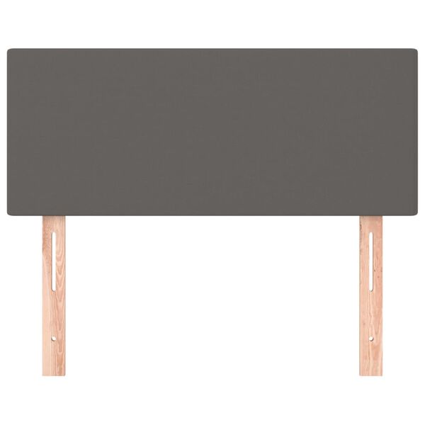 vidaXL Höfðagafl 100x5x78/88 cm Grátt Leðurlíki