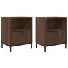 vidaXL Noat&ouml;flu sk&aacute;pur 2 pcs br&uacute;n eik 49 x 36 x 61 cm Samsettur vi&eth;ur