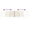 vidaXL Útdraganlegur Tvöfaldur Skjólveggur á Verönd 170x600cm Rjómahvítur