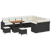 vidaXL Gar&eth;s&oacute;fa sett 12 pcs Svartur p&oacute;l&yacute;rattan