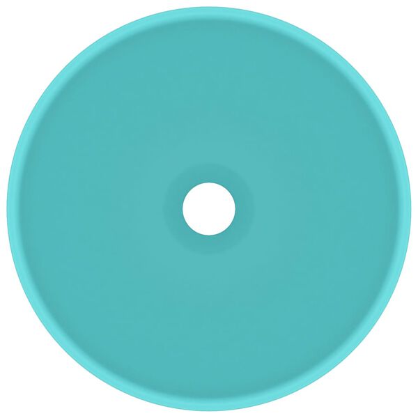 vidaXL Lúxus Handlaug Hringlaga Mött Ljósgræn 32,5 x 14 cm Postulín