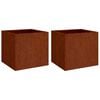 vidaXL gr&oacute;&eth;ursetningar 2 stk 32x30x29 cm Corten St&aacute;l