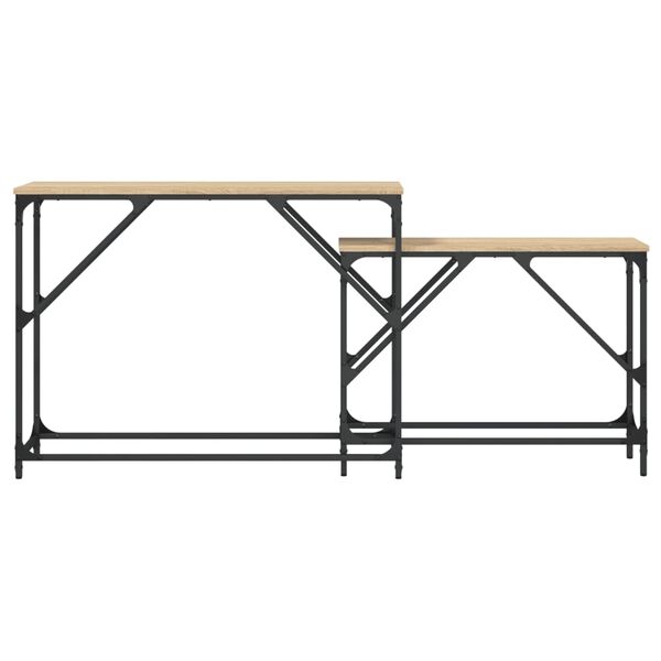 vidaXL Innskotin Veggborð 2 stk. Sonoma Eik Samsettur Viður