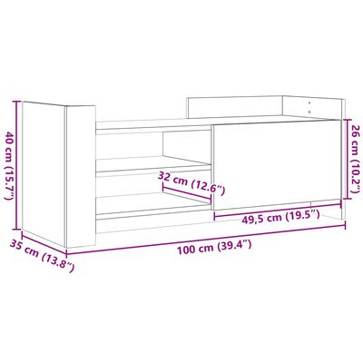 vidaXL Sjónvarpsskápur Brúnn Eik 100x35x40 cm Samsettur Viður