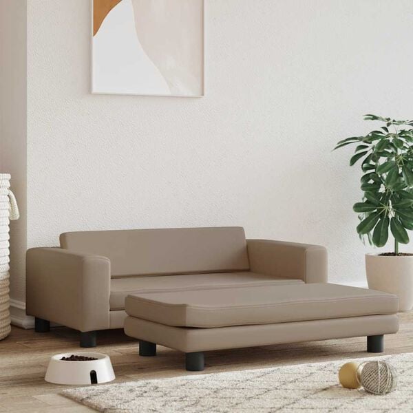 vidaXL Hundar&uacute;m me&eth; Framlengingu Cappuccino 100x50x30 cm Gervile&eth;ur