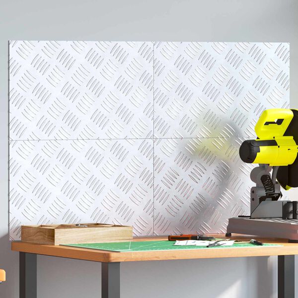 vidaXL Stigaplata R&eacute;tthyrningur 4 pcs Silfur 50 x 30 cm &Aacute;l