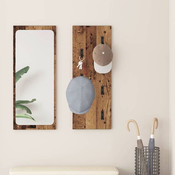 vidaXL Vegghengt fatahengi Vegghengt Gamalt timbur 30 x 1,5 x 80 cm