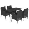 vidaXL 5 Hluta Gar&eth;bor&eth;stofusett me&eth; Sessum Svart P&oacute;l&yacute;rattan