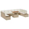 vidaXL Gar&eth;s&oacute;fa sett me&eth; geymslu 11 pcs Drapplita&eth;ur Poly rattan