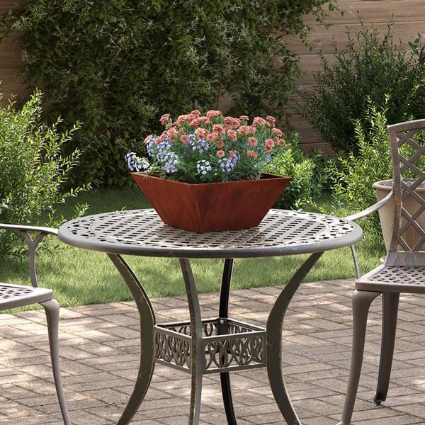 vidaXL Gar&eth;pl&ouml;ntukassi Rusty 35 x 35 x 15 cm Ve&eth;ra&eth; st&aacute;l