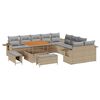 vidaXL Gar&eth;s&oacute;fa sett 13 pcs Drapplita&eth;ur p&oacute;l&yacute;rattan