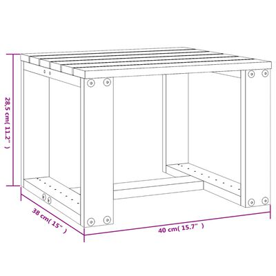 vidaXL Garðhliðarborð Grátt 40x38x28,5 cm Gegnheill Furuviður