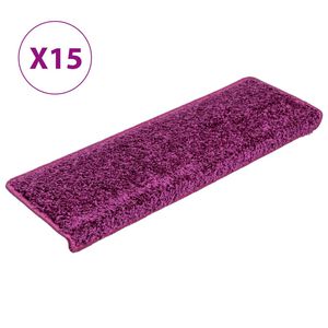 vidaXL Stigamottur 15 stk 65x21x4 cm fj&oacute;lubl&aacute;ar r&eacute;tthyrndar br&uacute;nir