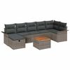 vidaXL Gar&eth;s&oacute;fa sett me&eth; p&uacute;&eth;i me&eth; geymslu 8 pcs Gr&aacute;r p&oacute;l&yacute;rattan