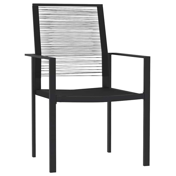 vidaXL 3 Parta Gar&eth;bor&eth;stofusett Svart