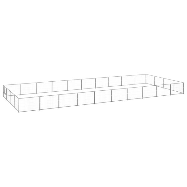 vidaXL Hundabyrgi Silfur 40 m&sup2; St&aacute;l