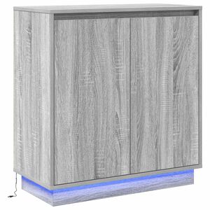 vidaXL LED Hli&eth;arsk&aacute;pur Gr&aacute;r Sonoma 71 x 34,5 x 75 cm Samsettur vi&eth;ur