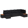 vidaXL Gar&eth;s&oacute;fa sett me&eth; p&uacute;&eth;i me&eth; geymslu 8 pcs Svartur P&oacute;l&yacute;rattan