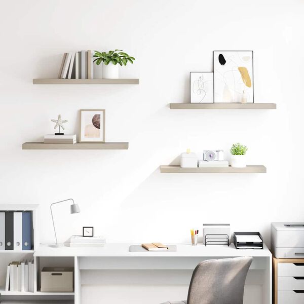 vidaXL Vegghengdar Hillur 4 stk. Eik 80x23,5x3,8 cm MDF