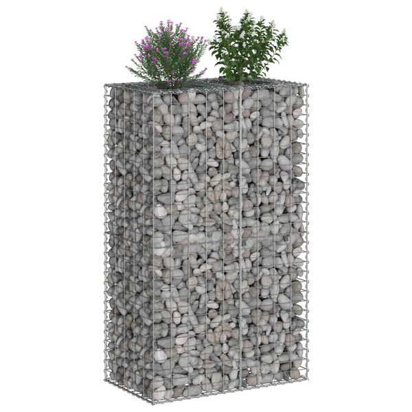 vidaXL Gabion h&aelig;kka&eth; r&uacute;m Silfur 90 x 50 x 150 cm Galvaniserad st&aacute;l