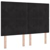 vidaXL LED h&ouml;fu&eth; me&eth; LED r&aelig;mum Svart 144 cm Flauel