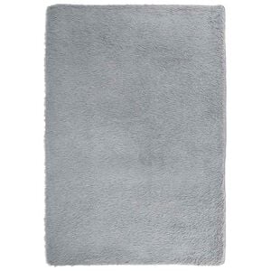 vidaXL R&yacute;jamotta me&eth; H&aacute;u Flosi NAVARRA Silfurgr&aacute;r 200x290 cm Polyester