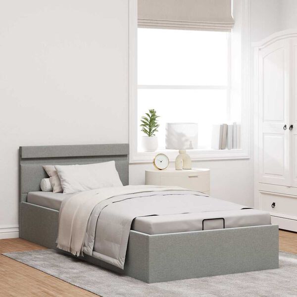 vidaXL V&ouml;kvalyft Geymslur&uacute;mgrind me&eth; LED Lj&oacute;sgr&aacute;tt &Aacute;kl&aelig;&eth;i 100x200 cm