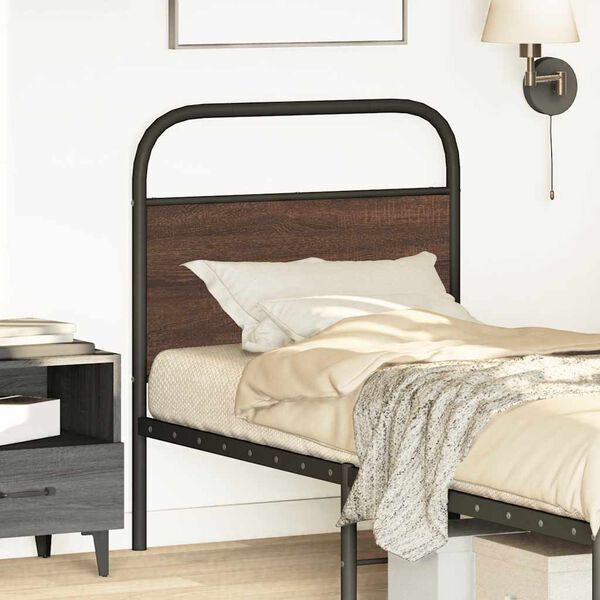 vidaXL H&ouml;f&eth;agafl Br&uacute;n Eik 75 cm St&aacute;li og Samsettur Vi&eth;ur