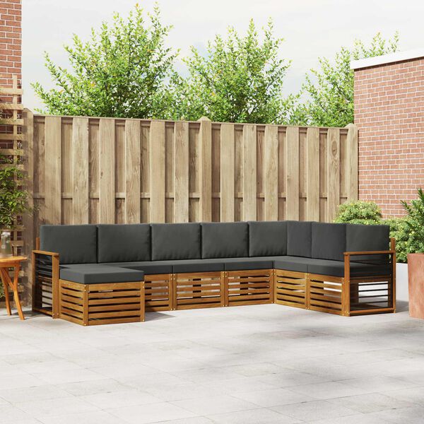 vidaXL Sofav&ouml;ruuppsettning me&eth; p&uacute;&eth;i 8 pcs N&aacute;tt&uacute;rulegt og Antrac&iacute;t