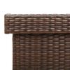 vidaXL Garðgeymslukassi með hjólum Brún 110x55x73 cm Poly Rattan