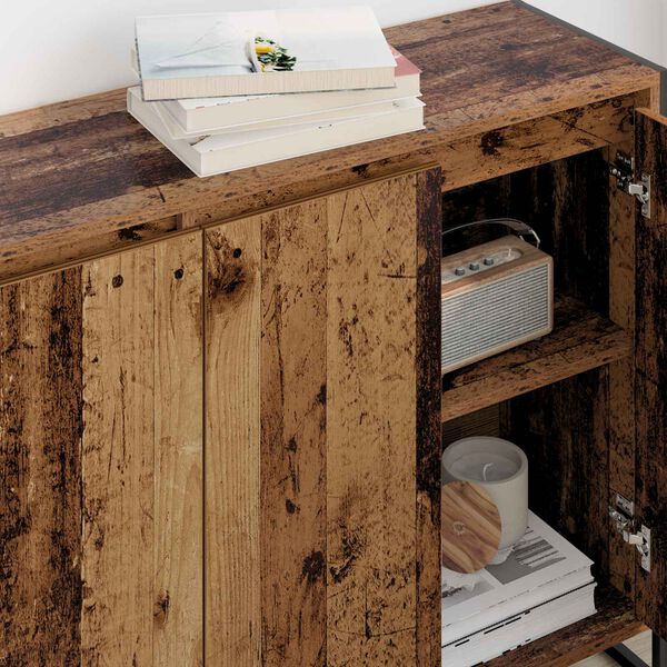 vidaXL Hli&eth;arsk&aacute;pur Gamall vi&eth;ur 96,5 x 30 x 75 cm Samsettur vi&eth;ur