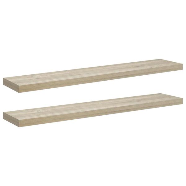 vidaXL Vegghengdar Hillur 2 stk. Eikarlita&eth;ar 120x23,5x3,8 cm MDF