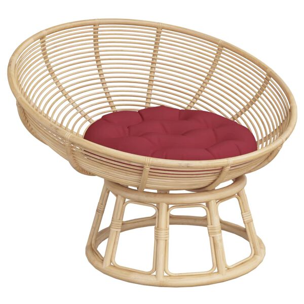 vidaXL Kringl&oacute;tt Sessa &Oslash; 60 x11 cm V&iacute;nrautt Oxfordefni