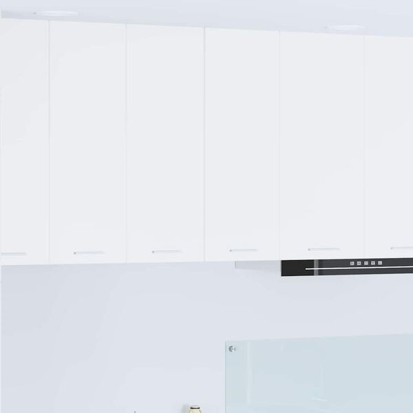 vidaXL Vegghengdur sk&aacute;pur Hv&iacute;tt 30 x 31 x 80 cm Samsettur vi&eth;ur