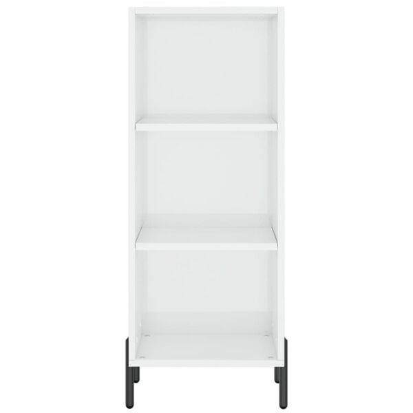 vidaXL Skenkur H&aacute;glansandi Hv&iacute;tur 34,5x32,5x90 cm Samsettur Vi&eth;ur