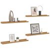 vidaXL Vegghylla me&eth; hillu 4 pcs Br&uacute;nn 40 x 9 x 3 cm Samsettur vi&eth;ur