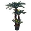 vidaXL Gerviplanta Cycas P&aacute;lmi me&eth; bl&oacute;mapotti Gr&aelig;nn 125 cm